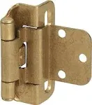 Amerock 3/8" Inset Partial Wrap Self Closing Cabinet Hinge - Pair (Burnished Brass)