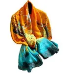 NUWEERIR Womens 100% Large Mulberry Silk Scarf Long Satin Scarf Fashion Designer Scarf Lightweight Wraps