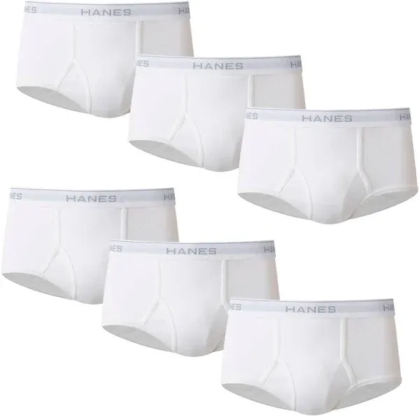 Hanes Men's Tagless Briefs 6-Pack - White Large