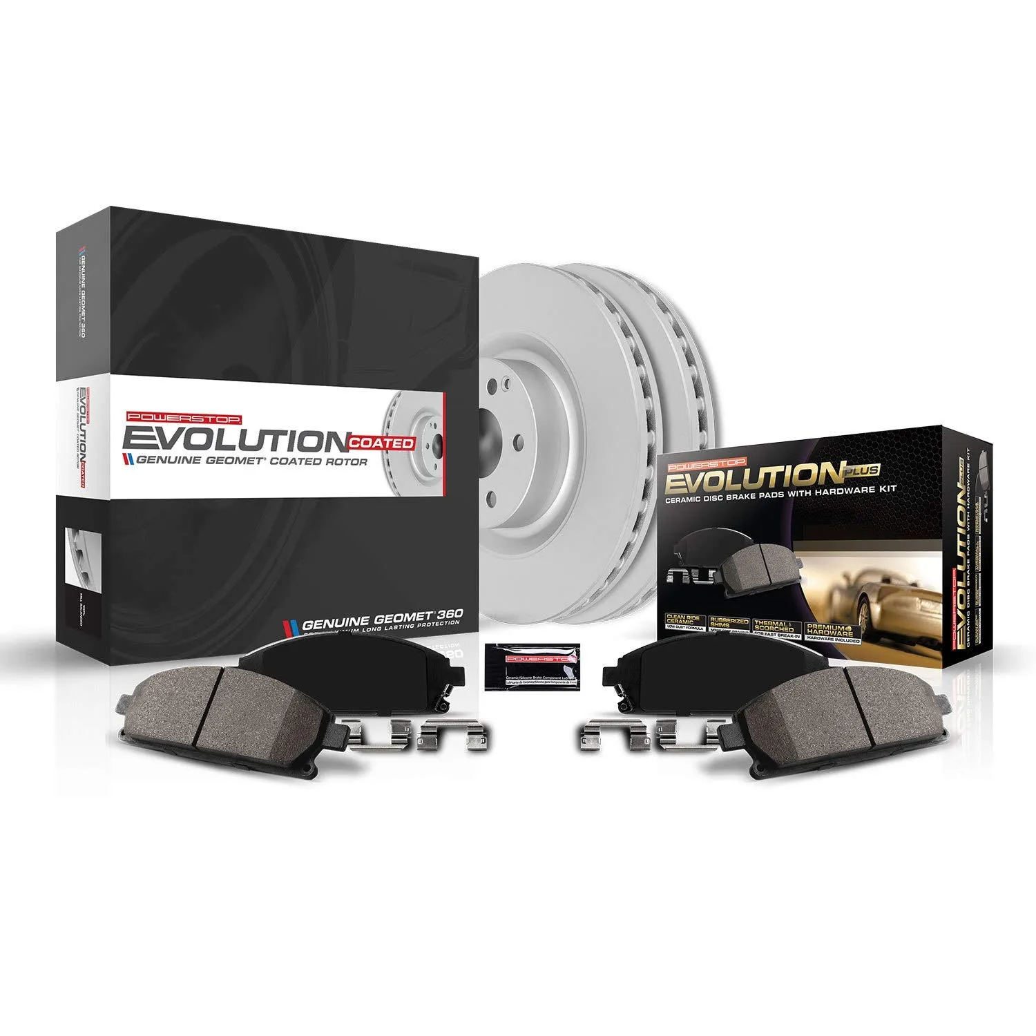 Power Stop CRK4547 Coated Brake Rotor & Ceramic Brake Pads- front For Ford Mustang 2007-2014 [Model Specific]