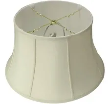 13x19x11 Egg Shell Floor Shantung Lampshade with Brass Spider Fitter - Perfect for Table and Desk Lamps - Large, Egg Shell