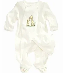 Little Me Footie Pajamas Cotton Baby Sleepwear Boys and Girls Footed Sleeper with Photo Keychain