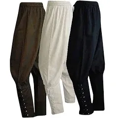 Men's Ankle Banded Pants Medieval Viking Navigator Pirate Costume Trousers Renaissance Gothic Pants