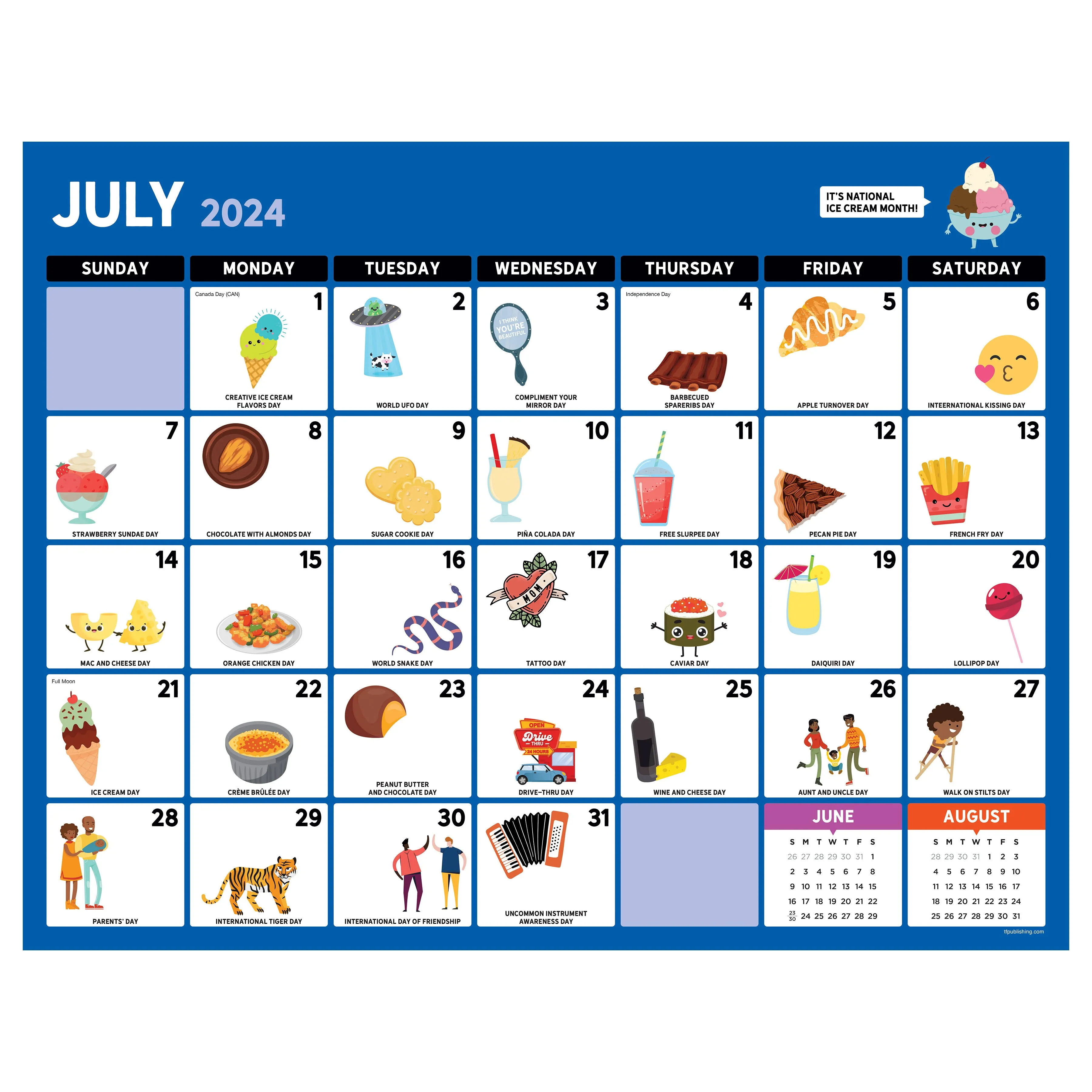 TF Publishing July 2024- June 2025 Monthly Desk Calendar