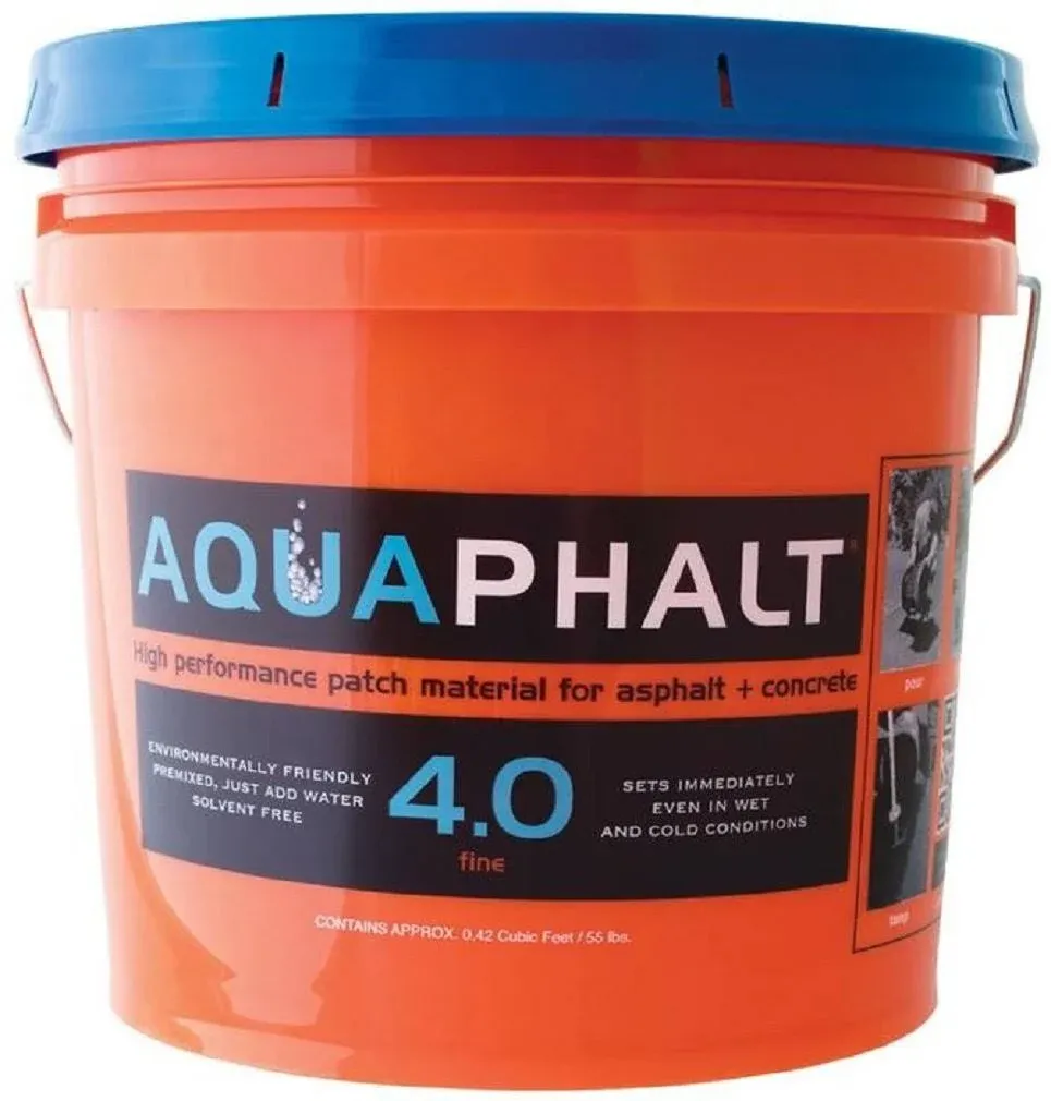 Aquaphalt 4.0 Black Water-Based Asphalt and Concrete Patch (3.5 Gallon)