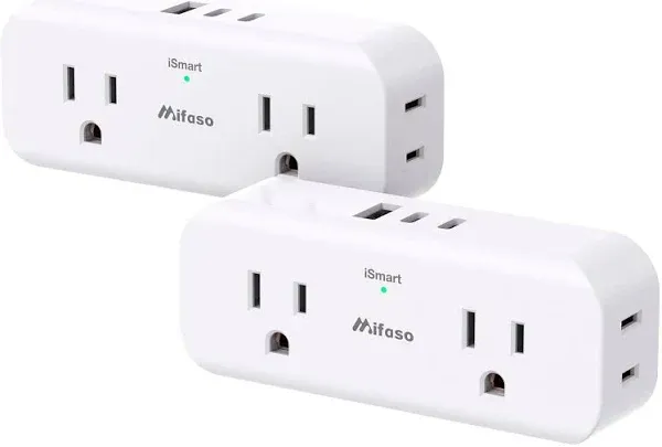 2-pack Outlet Extender Multi Plug Outlet 4AC Outlet Splitter 3 USB Ports 2 USB C USB Wall 