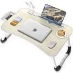 Laptop Lap Desk, Foldable Laptop Table Tray with 4 USB Ports Storage Drawer a...