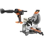 RIDGID Corded Sliding Miter Saw 12&#034; 15 Amp Dual-Bevel w/ 18V Cordless Caulk Gun