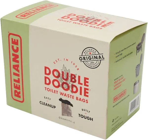 Reliance Products Double Doodie | Portable Toilet Waste Bags | No Gel | 6 Count 