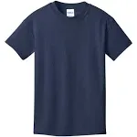 Port & Company Youth Core Cotton Tee. PC54Y Navy