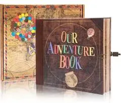 Our Adventure Book 146-Page DIY Handmade ScrapbookEmbos<wbr/>sed Leather Cover - Id...