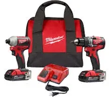 Milwaukee M18 Compact Brushless Drill DriverImpact Driver Combo Kit