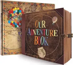 JIMBON Our Adventure Book Scrapbook Photo Album Retro Style Embossed Letter C...