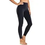 CRZ Yoga Super High Waisted Butterluxe Yoga Pants 25 Inches - Buttery Soft Workout Leggings for Women Over Belly Black Small