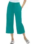 Woman Within Women's Plus Size Petite Sport Knit Capri Pant - 6X, Waterfall