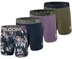 VOLCOM Men&#039;s 4 Pack Microfiber  Boxer Briefs  5.5&#034; Inseam NO Ride-Up Legs  NWT