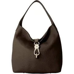 Dooney &amp; Bourke Belvedere Leather Hobo with Logo Lock in Sand