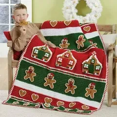 Herrschners® Jolly Gingerbread Afghan Crochet Yarn Kit