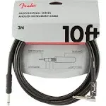 Fender Professional Series Instrument Cable 10' Straight / Angle Black