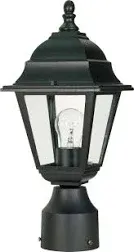 SATCO 6 in. 1-Light Textured Black Outdoor Post Mount Light