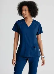 Grey&#039;s anatomy scrubs women Elevate 3 Pocket Top black Small #7188