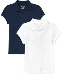 The Children’s Place Girls 2 Pack Uniform Pique White Polo