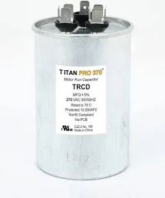 Packard Titan Pro Run Capacitor 45+5 MFD 370 Volt Round