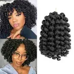 8 Inch 5 Pcs Wand Curl Crochet Hair Jamaican Bounce Crochet Hair Short Curly ...