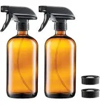 ChefLand Empty Amber Glass Spray Bottles 2 Pack 16 Oz