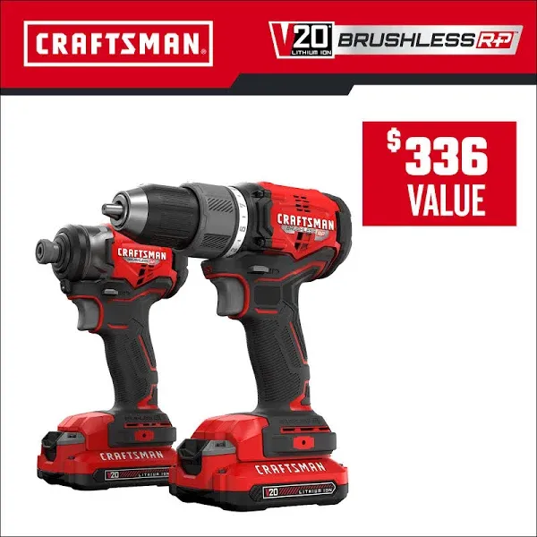 CRAFTSMAN V20 2-Tool 20-Volt Max Brushless Power Tool Combo Kit