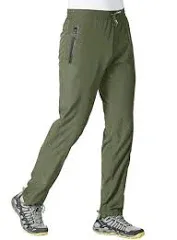 Mens Track Pants Quick Dry Lightweight Joggers Athletic Hiking Pants Zipper Pockets