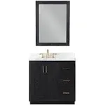 Gazsi 36&#034; Single Bathroom Vanity Set in Black Oak with Mirror