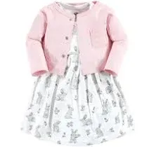 Hudson Baby Girls' Cotton Dress and Cardigan Set