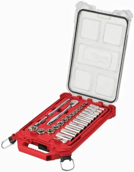 Milwaukee PACKOUT 3/8 in. Drive SAE Ratchet and Socket Set