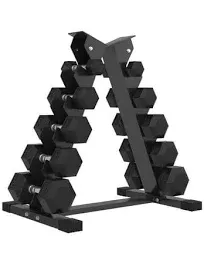 Mikolo Rubber Hex Dumbbell Set with Racks, Multiple Options in 160/200/380/450/550lbs, Strength Training Weight Set Home Gym