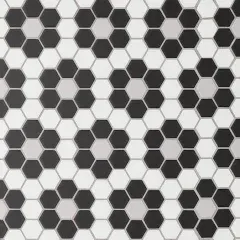 Le Cafe 1" x 1" Matte Porcelain Mosaic Tile - Deco Design 3