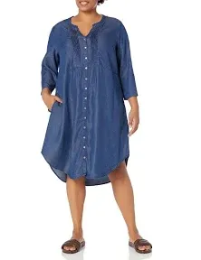 Avenue Women's Plus Size Shirtdress Mae Pintuck