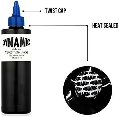 Long-Lasting Triple Black Tattoo Ink - Versatile and Easy to Blend 8oz Bottle