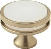 Amerock | Cabinet Knob | Polished Nickel/Frosted | 1-3/4 inch (44 mm) Diameter | Oberon | 1 Pack | Drawer Knob | Cabinet Hardware