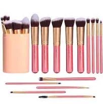 Bs-mall Makeup Brushes Premium Synthetic Foundation Powder Concealers Eye Shadows Makeup 14 Pcs Brush Set