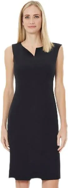 Kasper Women's Sheath Dress W/Cut Out & Bar Trim