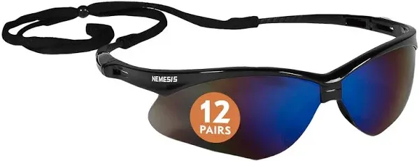 KIM CLARK 25688 Jackson Safety V30 Nemesis Safety Glasses, Soft Touch Temples, Universal, Black/Gray