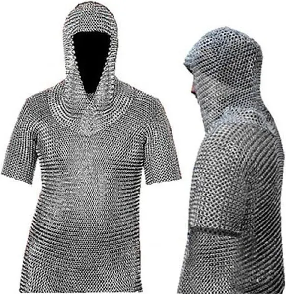 Medieval Chain Mail Shirt and Coif Armor Set