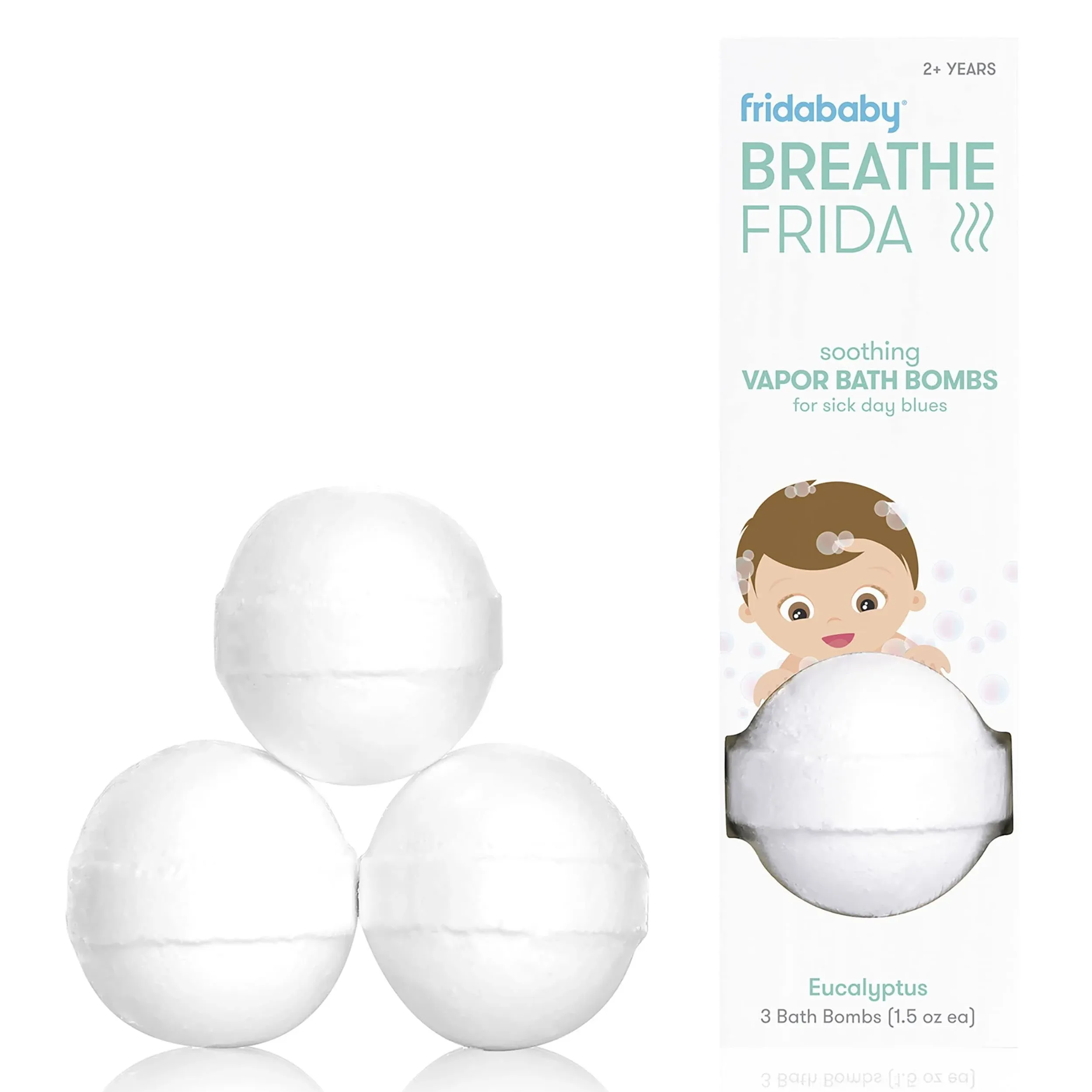 Fridababy BreatheFrida Vapor Bath Bombs, Eucalyptus + Lavender - 3 pack, 1.5 oz bath bombs