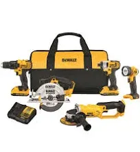 DEWALT 20V MAX Compact Cordless 5-Tool Combo Kit DCK521D2