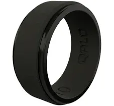 Qalo Men's Polished Step Edge Silicone Ring