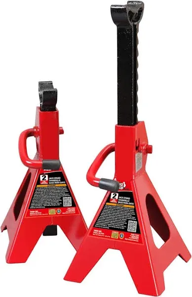 BIG RED T43202-1 Torin Heavy Duty Steel Jack Stands: 3 Ton (6,000 lb.) Capacity Car Lifting Stand,1 Pair (Not Suitable for SUV, Truck)