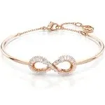 Swarovski - Hyperbola bangle - Infinity, White, Rose gold-tone plated