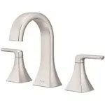 Bruxie 8 in. Adjustable Widespread Double Handle Bathroom Faucet with Drain Kit Included in Spot Defense Brushed Nickel