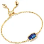 KENDRA SCOTT Elaina Gold Adjustable Chain Bracelet in Navy Abalone